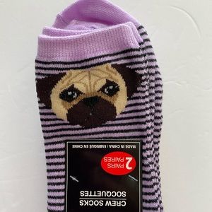 NEW PUG DOG Women’s Socks Shoe Size 5-9